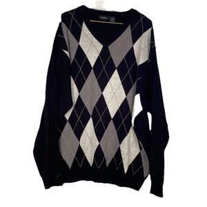Ha hi  Men's Argyle‎ Print Gray Sweater Size X-Large Crewneck